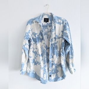 Rails Bleached Button Down Denim Shirt Size M Women's 90s Y2K